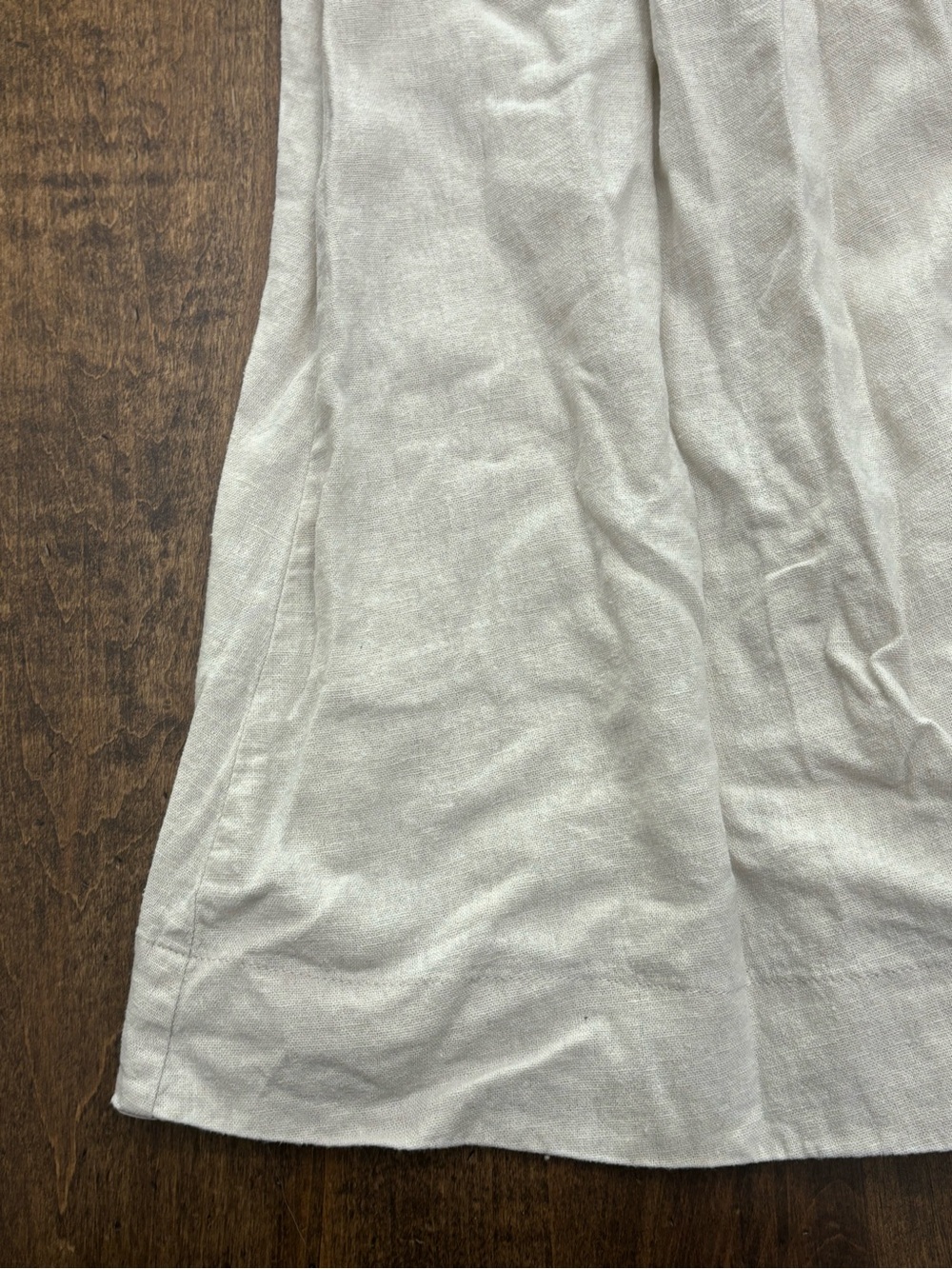 Dalia Linen Blend Midi Dress Large NWOT Neutral Beige Cottagecore Minimalist - Picture 6 of 14
